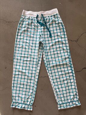 Nautica / Plaid Fleece Pajama Pants / White Teal